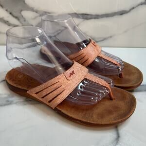 Chaco Women's Peach Leather Sansa Sandals Sz 8 Outdoors Comfort Beach Festival